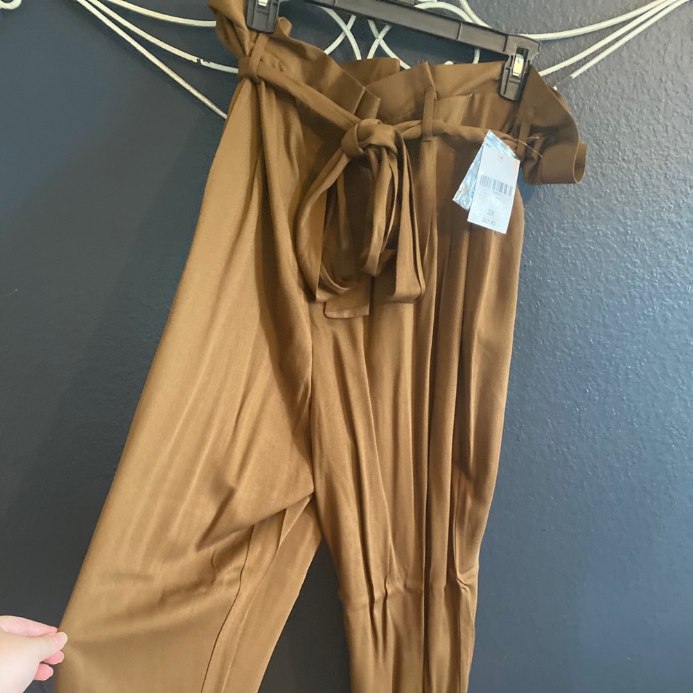 High waisted mustard dressy pants